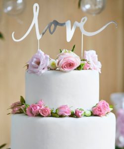 Partydeco cake topper love - zilver bij cake, bake & love 9