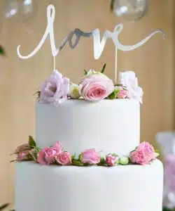 Alternative view of PartyDeco Cake Topper Love - Zilver