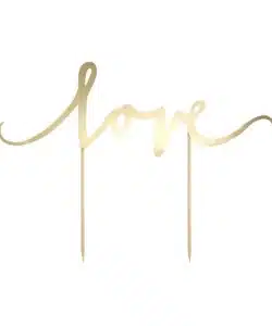 PartyDeco Cake Topper Love - Goud