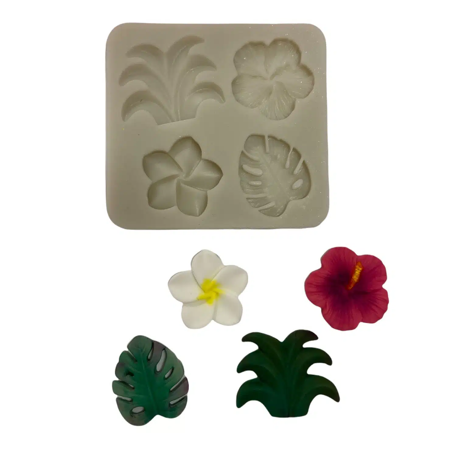 Siliconen mal tropische bloemen & bladeren bij cake, bake & love 5 Siliconen mal tropische bloemen & bladeren