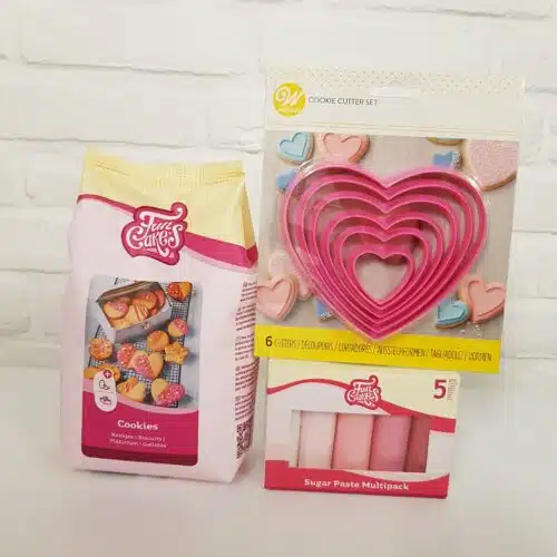 Valentijn fondant hart koekjes pakket