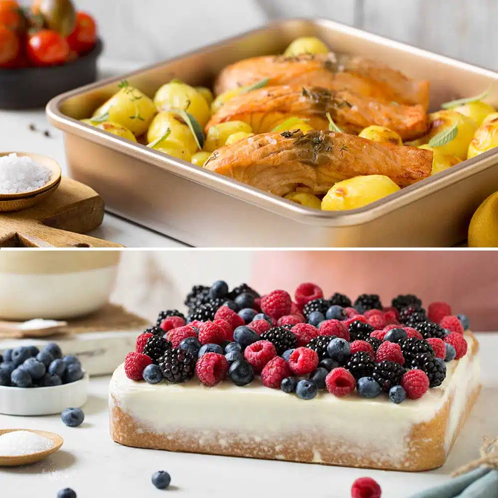 Decora gold line non-stick bakvorm 24,5 x 24,5 x 5,5 cm bij cake, bake & love 6 Decora gold line non-stick bakvorm  24,5 x 24,5 x 5,5 cm - afbeelding 2