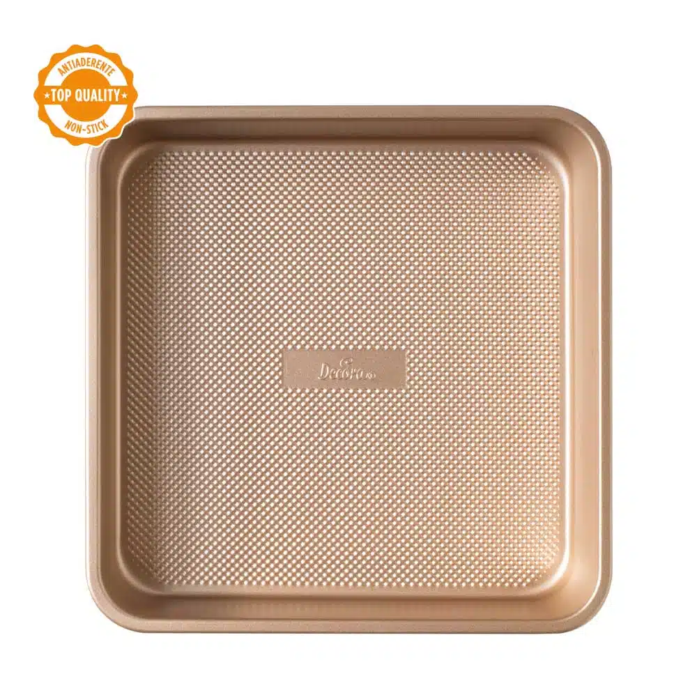 Decora gold line non-stick bakvorm 24,5 x 24,5 x 5,5 cm bij cake, bake & love 7 Decora gold line non-stick bakvorm  24,5 x 24,5 x 5,5 cm - afbeelding 3