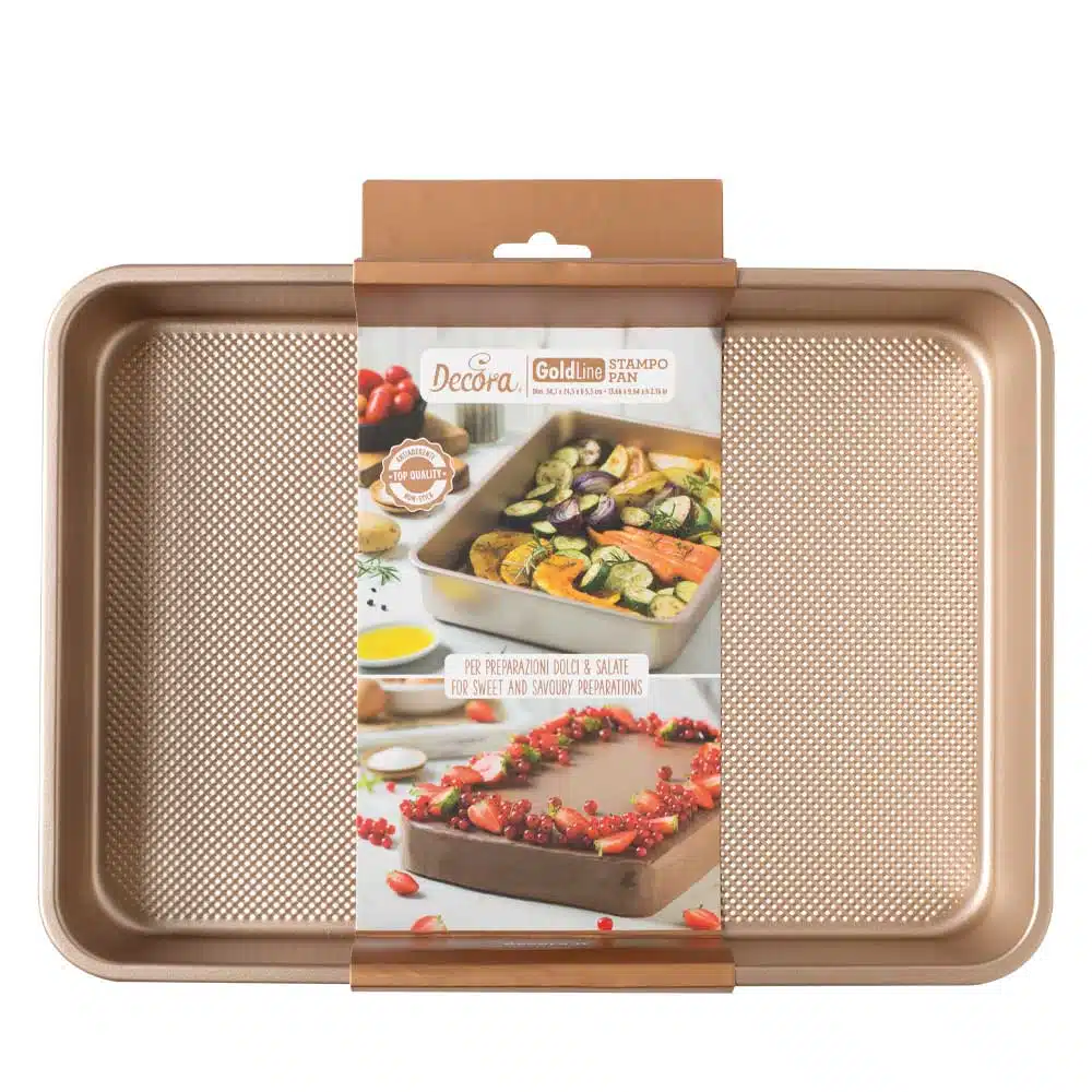 Decora gold line non-stick bakvorm 34,7 x 24,5 x 5,5 cm bij cake, bake & love 5 Decora gold line non-stick bakvorm  34,7 x 24,5 x 5,5 cm