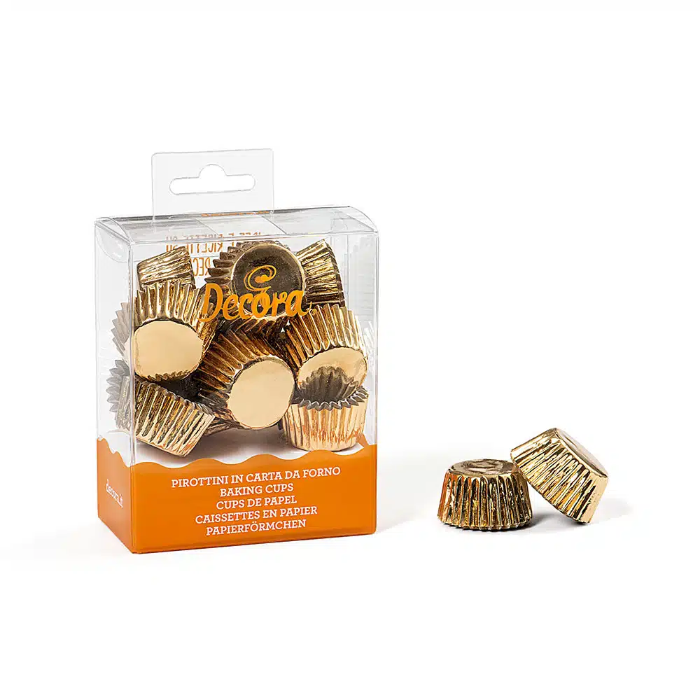 Decora bonbon cups goud pk/180 bij cake, bake & love 5 Decora bonbon cups goud pk/180