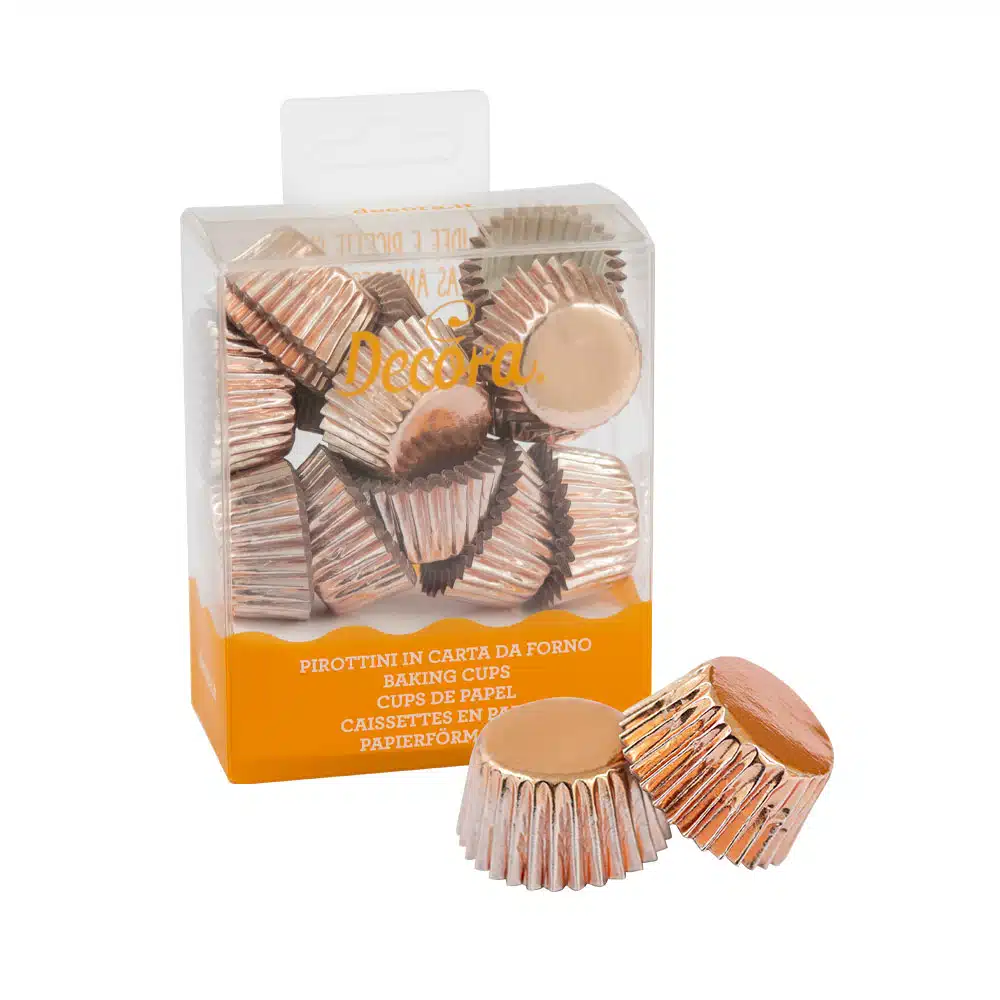Decora bonbon cups rose goud pk/180 bij cake, bake & love 5 Decora bonbon cups rose goud pk/180
