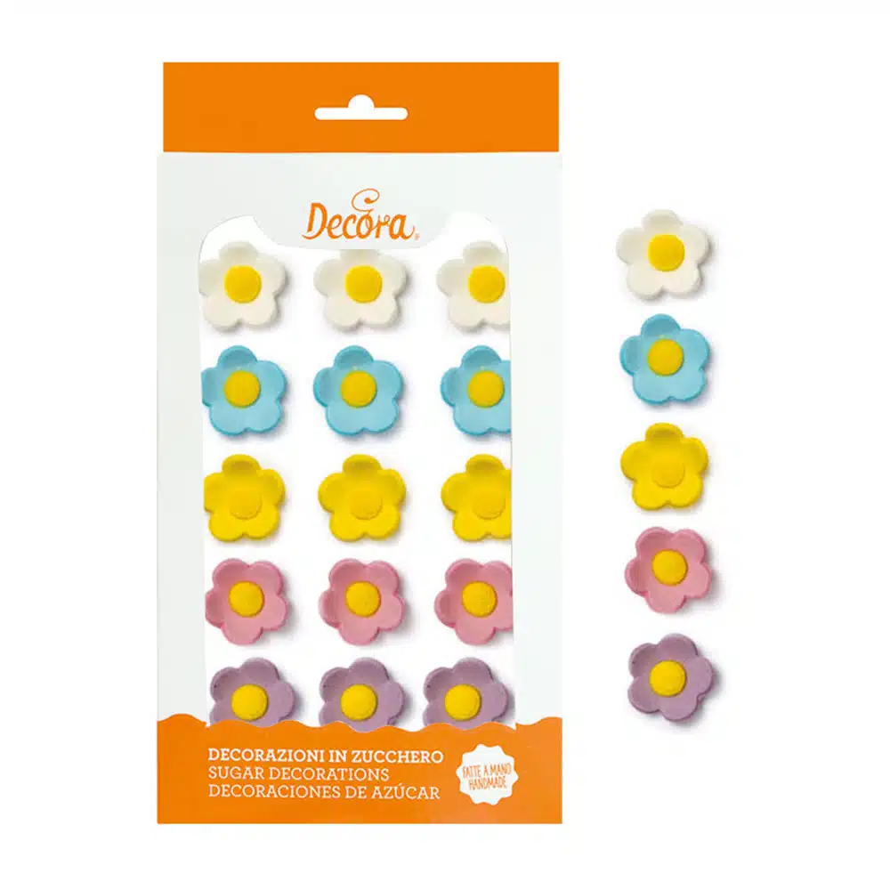 Decora suikerbloemen medium mixed bloemen pk/15 bij cake, bake & love 5 Decora suikerbloemen medium mixed bloemen pk/15