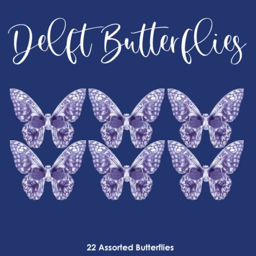 Crystal candy edible butterflies - delft blue bij cake, bake & love 5