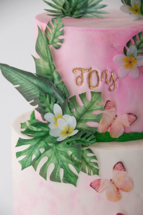 Crystal candy edible decorations - tropical leaves & flowers bij cake, bake & love 7