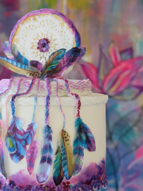 Crystal candy edible decorations - colour blaze feathers bij cake, bake & love 9