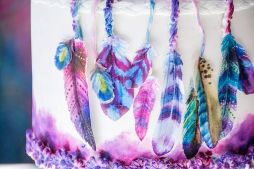 Crystal candy edible decorations - colour blaze feathers bij cake, bake & love 11