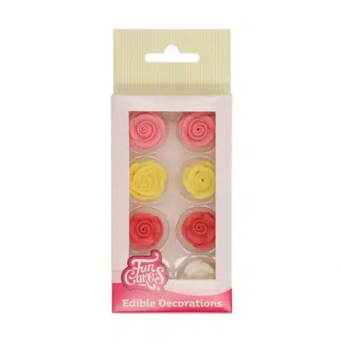 Funcakes suikerdecoratie rozen set/8