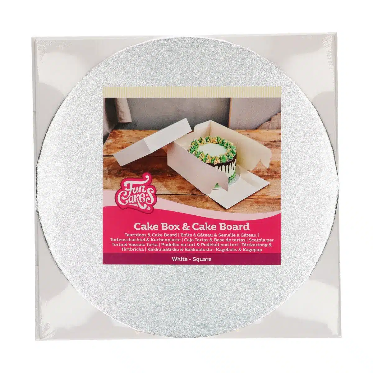 Funcakes taartdoos & rond cake board (3mm) 25x25x15 cm bij cake, bake & love 5 Funcakes taartdoos & rond cake board (3mm) 25x25x15 cm