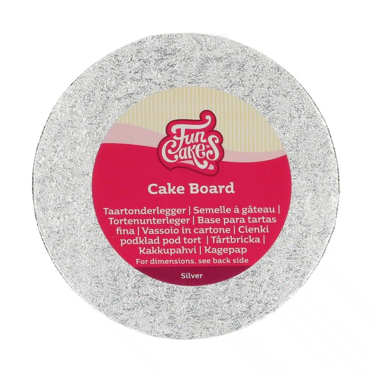 Funcakes cake board rond ø15 cm - zilver bij cake, bake & love 5 Funcakes cake board rond ø15 cm - zilver