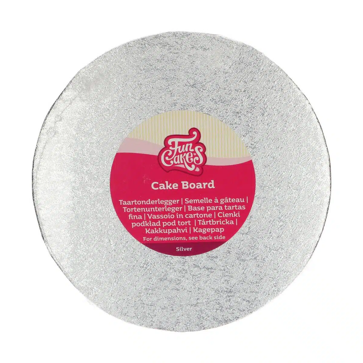 Funcakes cake board rond ø20 cm - zilver bij cake, bake & love 5 Funcakes cake board rond ø20 cm - zilver