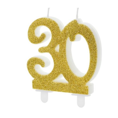 Kaars 30 – glitter goud bij cake, bake & love 5