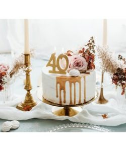 Kaars 40 – glitter goud bij cake, bake & love 7