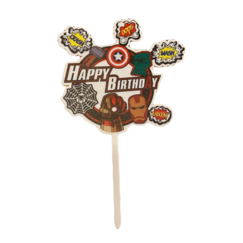 Caketopper happy birthday avengers bij cake, bake & love 5