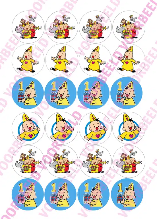 Eetbare cupcakeprint bumba 4 - 24 cupcake rondjes bij cake, bake & love 5 Eetbare cupcakeprint bumba 4 - 24 cupcake rondjes
