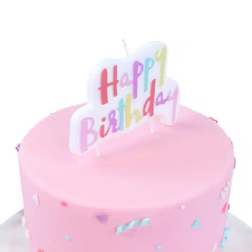 Pme pink pastel happy birthday candle - afbeelding 2