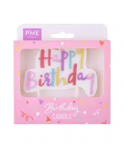 PME Pink Pastel Happy Birthday Candle