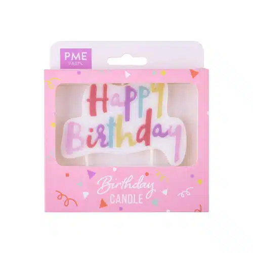 Pme pink pastel happy birthday candle