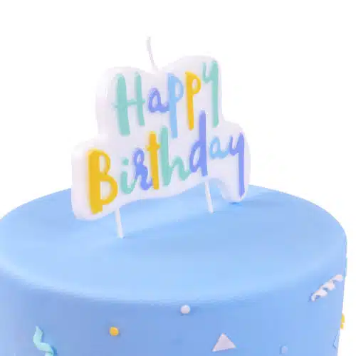 Pme blue pastel happy birthday candle - afbeelding 2