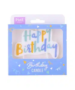 PME Blue Pastel Happy Birthday Candle