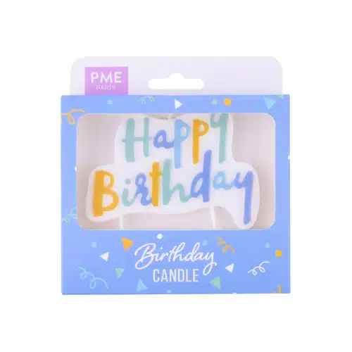 Pme blue pastel happy birthday candle