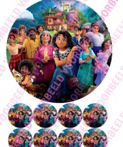 Eetbare Taartprint Encanto 1 - 18 cm rond rond + 8 cupcake rondjes