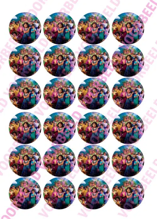 Eetbare cupcakeprint encanto 1 - 24 cupcake rondjes