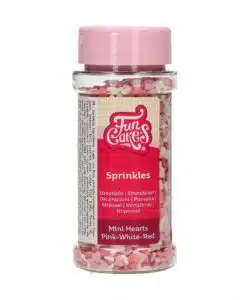 FunCakes Mini Hartjes Roze/Wit/Rood 60 g