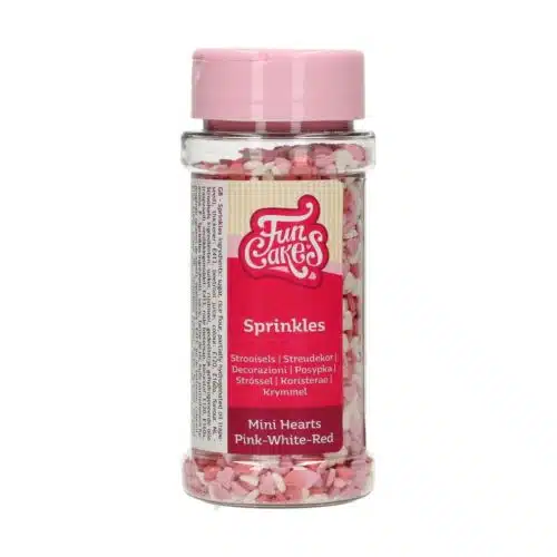 Funcakes mini hartjes roze/wit/rood 60 g