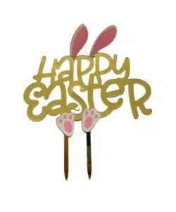 Caketopper Happy Easter goud