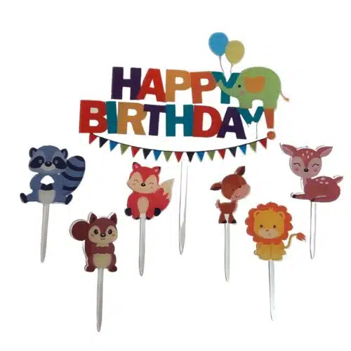Caketopper happy birthday babydiertjes