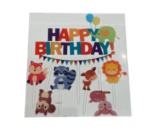 Caketopper happy birthday babydiertjes - afbeelding 2