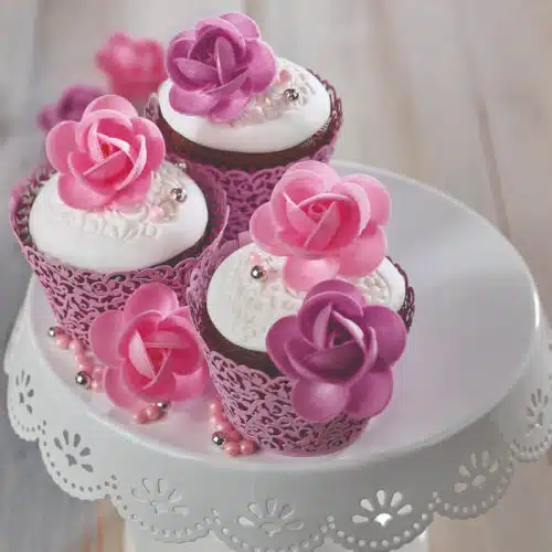 Ouwel roosjes roze & paars pk/8 - afbeelding 2