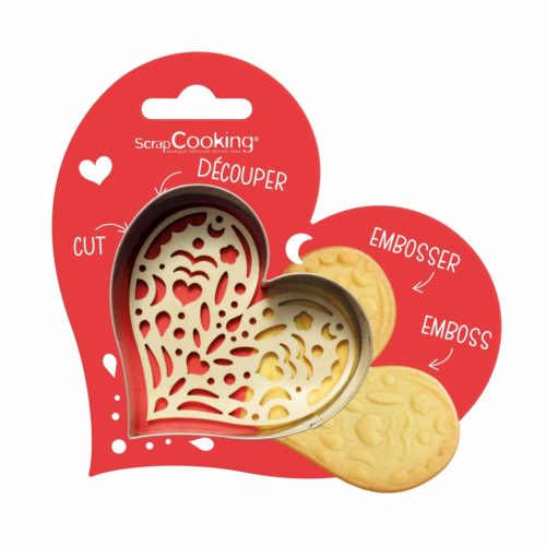 Scrapcooking cookie cutter & embosser hart bij cake, bake & love 5