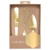 Scrapcooking golden spatul, whisk & cake server set 3 bij cake, bake & love 1