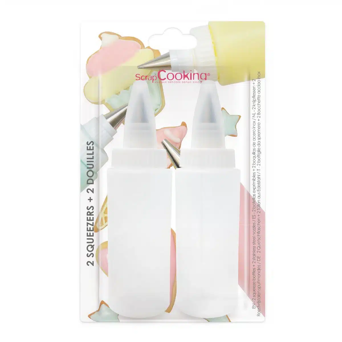 Scrapcooking squeeze bottle & tip set/2 bij cake, bake & love 5 Scrapcooking squeeze bottle & tip set/2