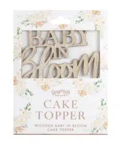 Alternative view of Cake Topper Wooden Baby in bloom