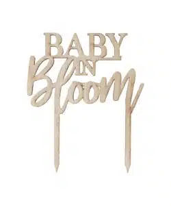 Cake topper wooden baby in bloom bij cake, bake & love 10