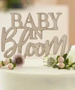 Cake Topper Wooden Baby in bloom