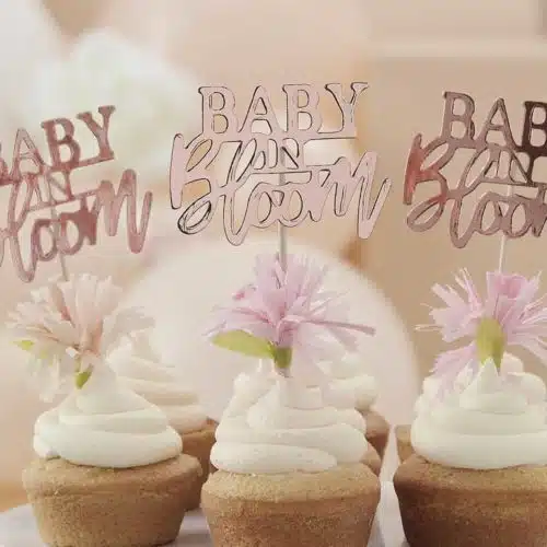 Cupcake topper baby in bloom