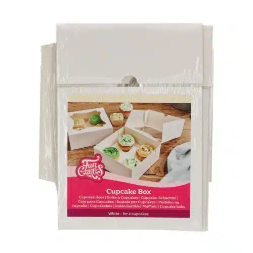 Funcakes cupcake doos 4 - wit pk/3