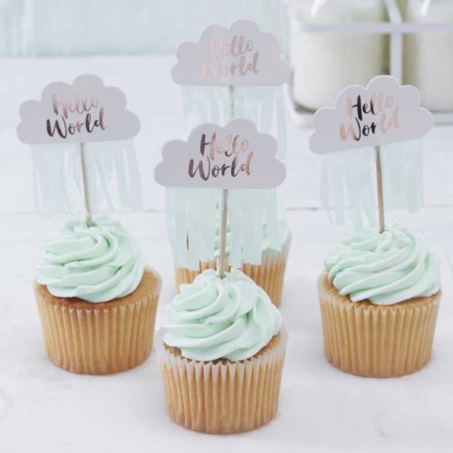 Hello world cupcake picks bij cake, bake & love 5