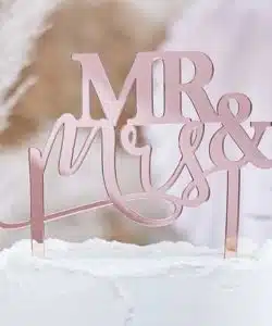 Cake Topper Mr and Mrs Rose Gold