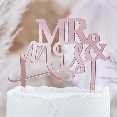 Cake topper mr and mrs rose gold bij cake, bake & love 5