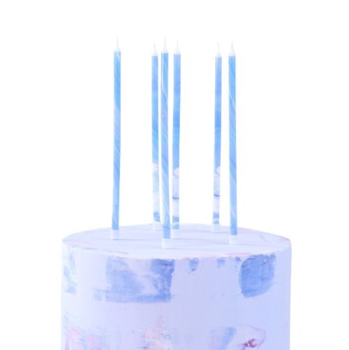 Pme candles tall blue marble set of 6 bij cake, bake & love 6