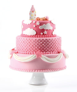 Taartdecoratie baby van marsepein meisje bij cake, bake & love 7